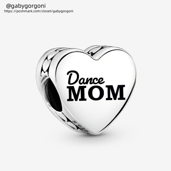 Pandora Engravable Dance Mom Heart Charm - Picture 1 of 2